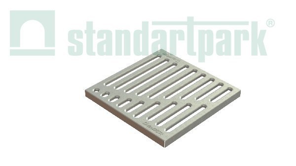 Решетка стальная штампованная Basic оцинкованная к дождеприемнику 300x300 кл. А15 арт. 33