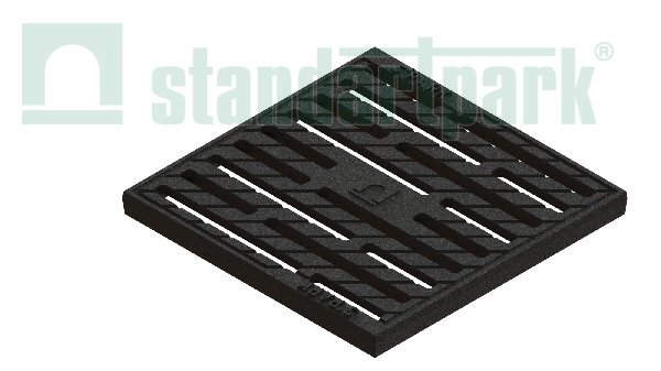 Решетка чугунная Basic щелевая к дождеприемнику 300x300 кл. А14 арт. 3330